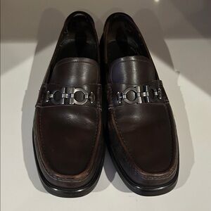 Salvatore Ferragamo Dark Brown Leather Loafers